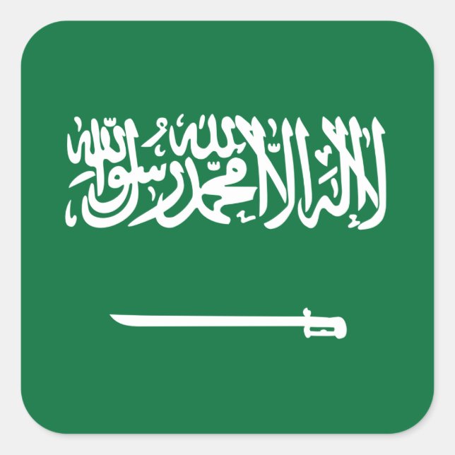 Flagge Saudi-Arabiens Quadratischer Aufkleber (Vorderseite)