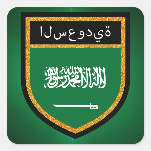 Flagge Saudi-Arabiens Quadratischer Aufkleber (Vorderseite)