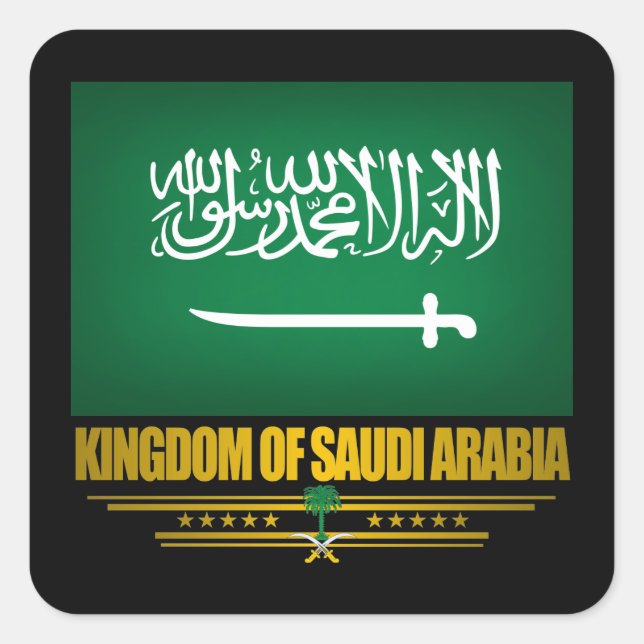 Flagge Saudi-Arabiens Quadratischer Aufkleber (Vorderseite)