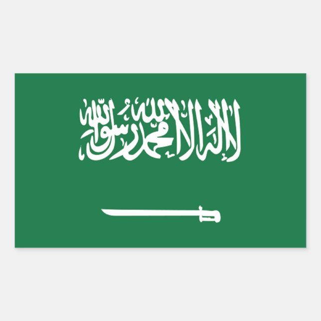 Flagge Saudi-Arabiens Rechteckiger Aufkleber (Vorderseite)
