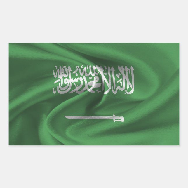 Flagge Saudi-Arabiens Rechteckiger Aufkleber (Vorderseite)