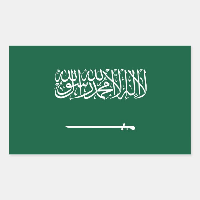 Flagge Saudi-Arabiens Rechteckiger Aufkleber (Vorderseite)