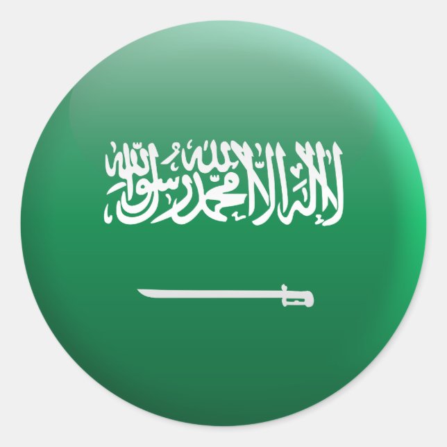 Flagge Saudi-Arabiens Runder Aufkleber (Vorderseite)