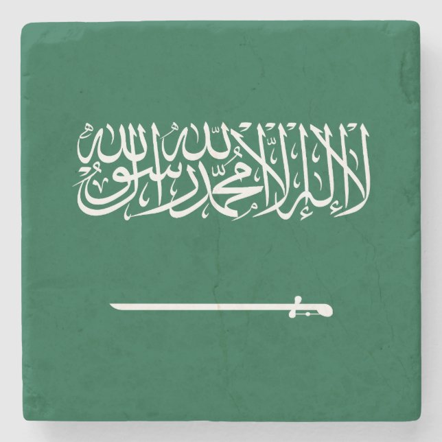 Flagge Saudi-Arabiens Steinuntersetzer (Vorderseite)