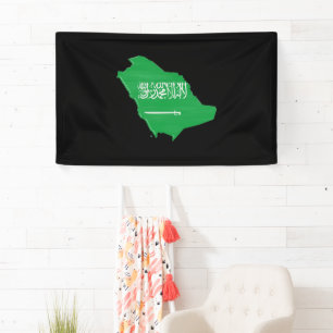 Flagge Saudi-Arabiens und Karte Banner