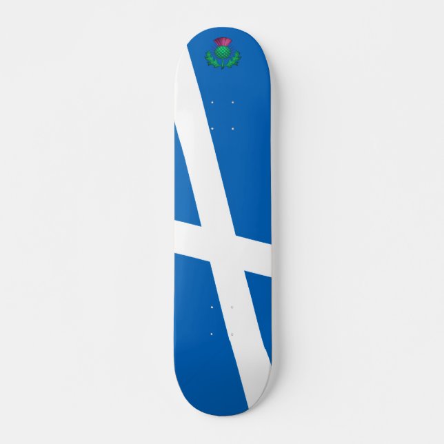 Flagge Schottlands mit Distel Skateboard (Vorne)