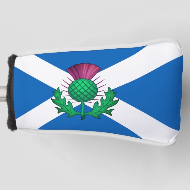 Flagge Schottlands mit Thistle Superated Golf He Headcover (Vorderseite)