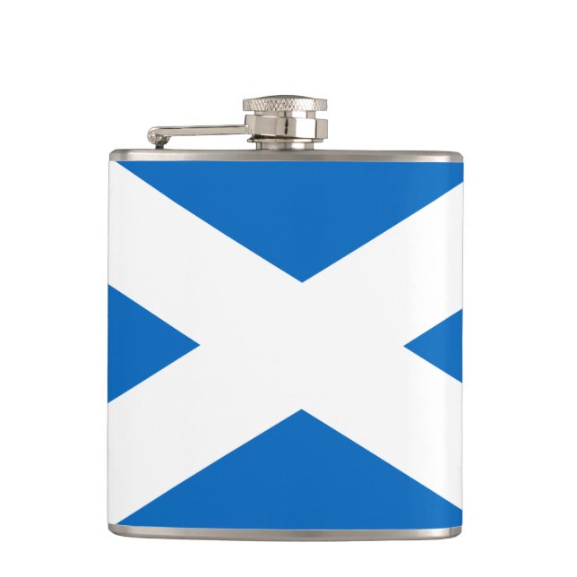 Flagge Schottlands Vinyl Wrapped Flask Flachmann (Vorderseite)