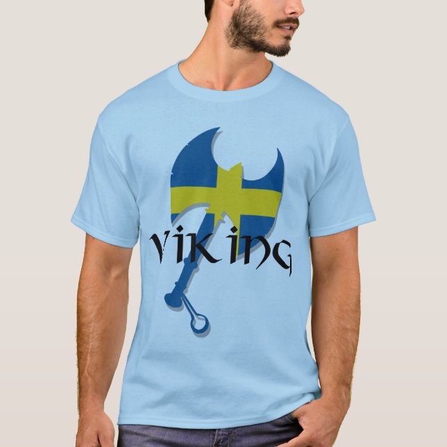 Flagge Schwede-Vikings Schweden Axt T-Shirt (Vorderseite)