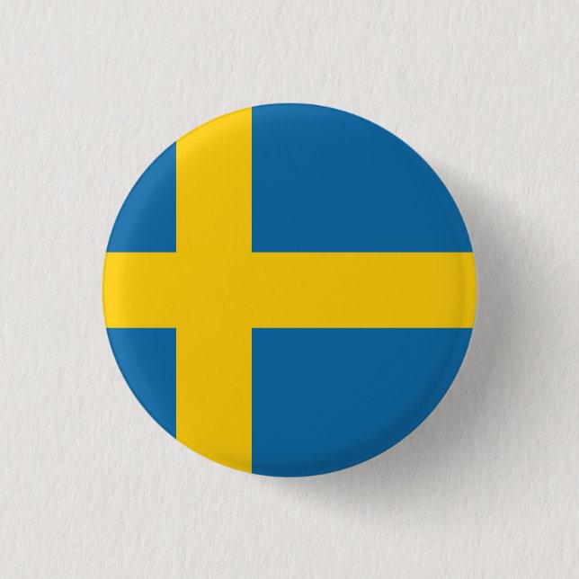 Flagge Schweden Button (Vorderseite)