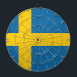 Flagge Schweden Dartscheibe<br><div class="desc">Flagge Schwedens: "För Sverige - I tiden" → "Immer für Schweden" oder "Für Schweden, zu unserer Zeit". Es besteht aus einem gelben skandinavischen Kreuz auf einem schönen blauen Hintergrund.</div>