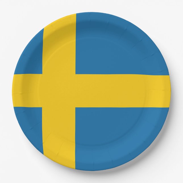 Flagge Schweden Pappteller (Vorderseite)