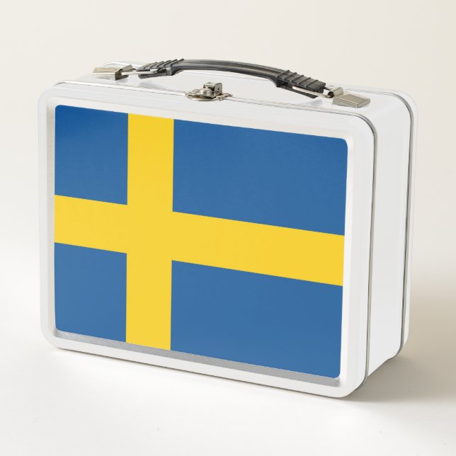 Flagge Schwedens Metall Brotdose (Vorderseite)
