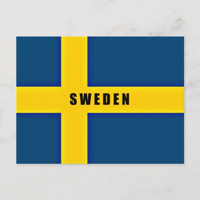 Flagge Schwedens Postkarte (Vorderseite)