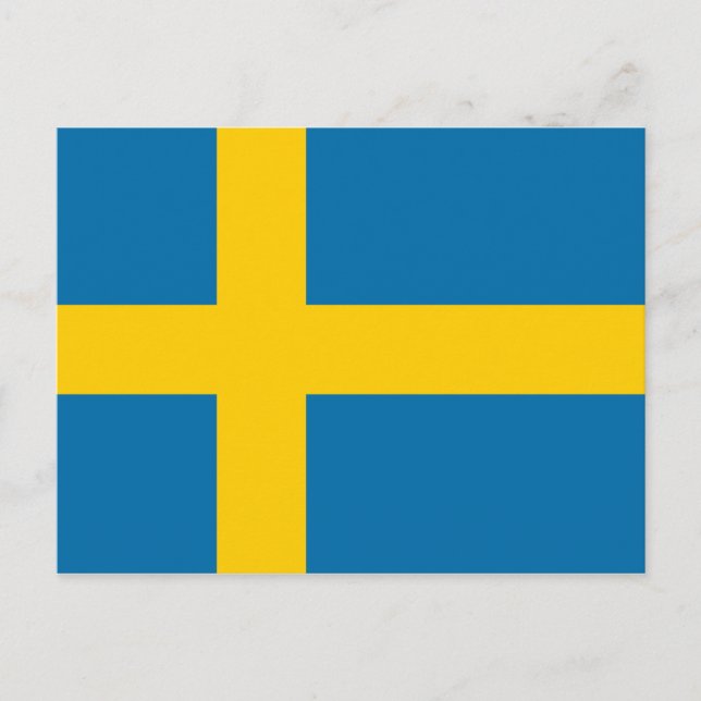 Flagge Schwedens Postkarte (Vorderseite)