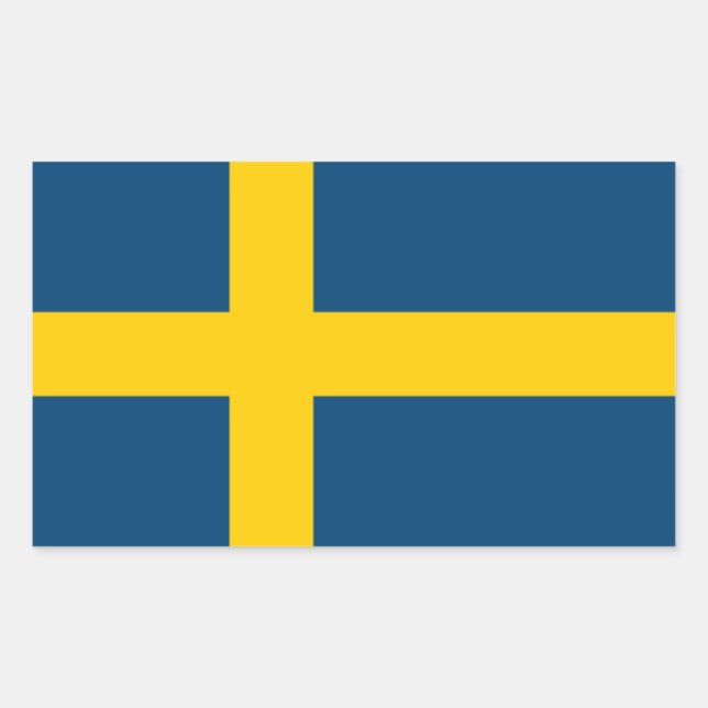 Flagge Schwedens Rechteckiger Aufkleber (Vorderseite)
