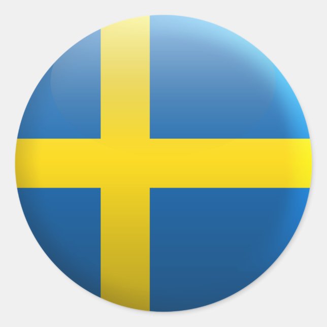 Flagge Schwedens Runder Aufkleber (Vorderseite)