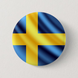 Flagge Schwedens wellenartig bewegender pinback Button