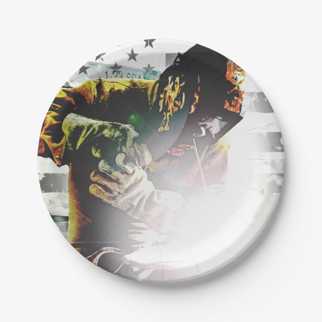 Flagge-Schweißer Pappteller (Vorderseite)