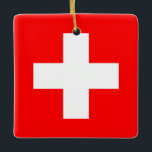 Flagge Schweiz (Schweiz) Keramikornament<br><div class="desc">Anpassbare World Flag Produkte - Bitte fühlen Sie sich frei, Ihren eigenen Text hinzuzufügen.</div>