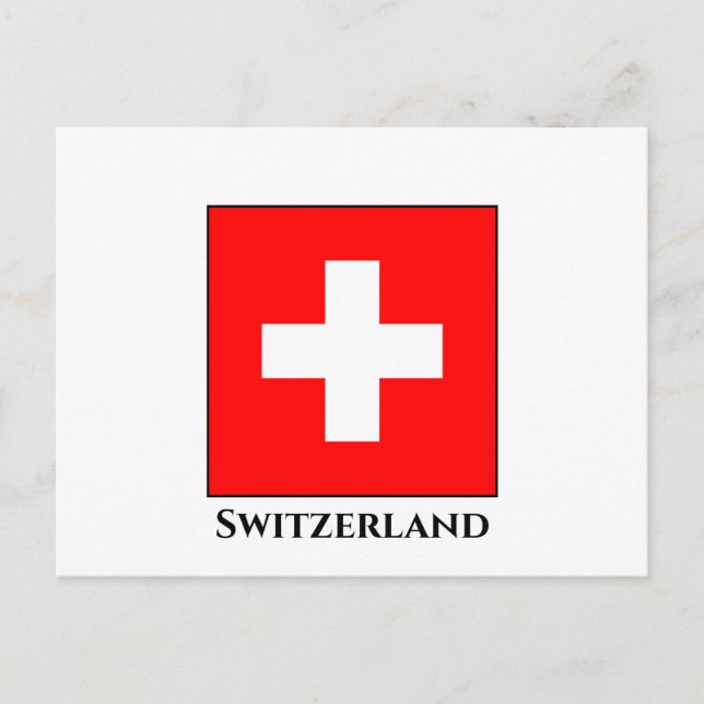 Flagge Schweiz (Schweiz) Postkarte (Vorderseite)