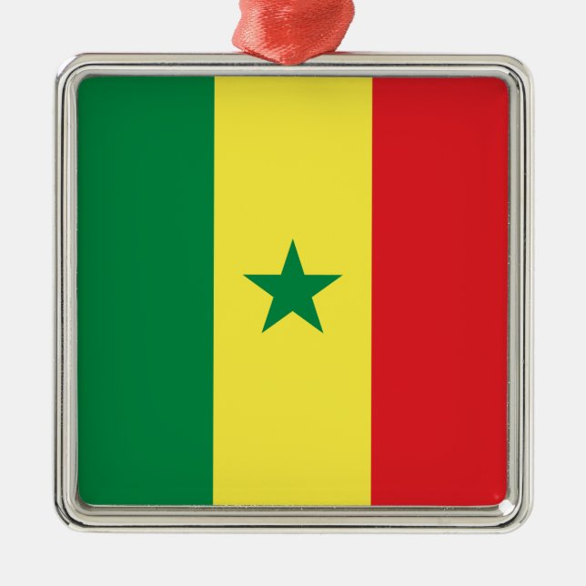 Flagge Senegals (Afrika) Ornament Aus Metall (Vorne)