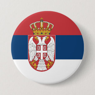 Flagge Serbien Button