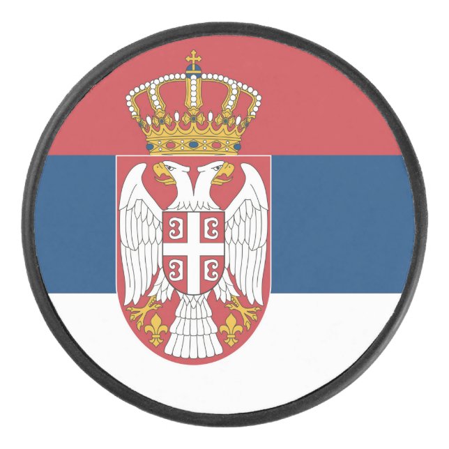 Flagge Serbien Eishockey Puck (Vorderseite)