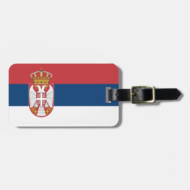 Flagge Serbien Gepäckanhänger (Vorderseite horizontal)