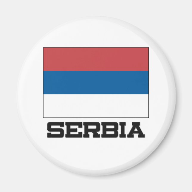 Flagge Serbien Magnet (Vorne)