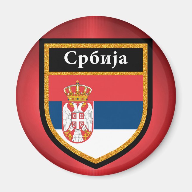 Flagge Serbien Magnet (Vorne)