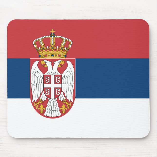 Flagge Serbien Mousepad (Vorne)
