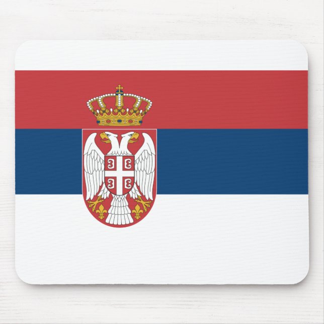 Flagge Serbien Mousepad (Vorne)