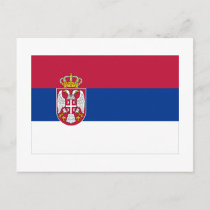 Flagge Serbien Postkarte
