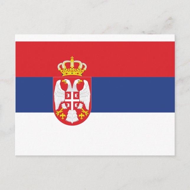 Flagge Serbien Postkarte (Vorderseite)