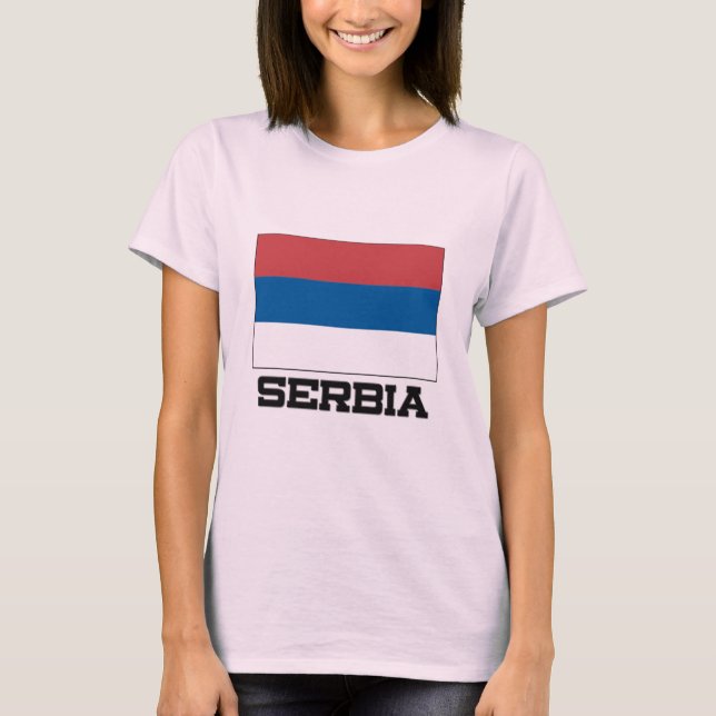 Flagge Serbien T-Shirt (Vorderseite)