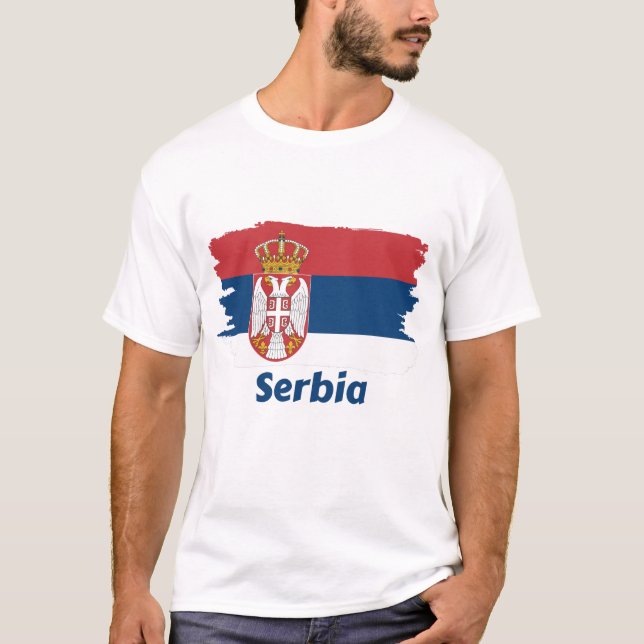 Flagge Serbien T-Shirt (Vorderseite)