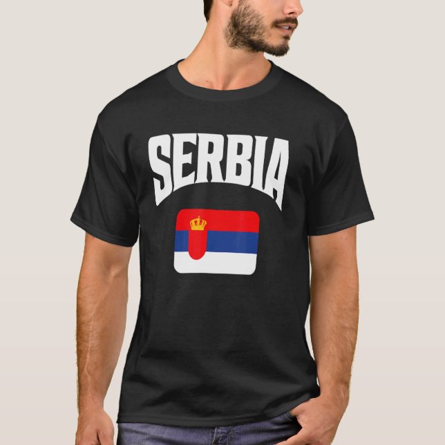 Flagge Serbien T-Shirt (Vorderseite)
