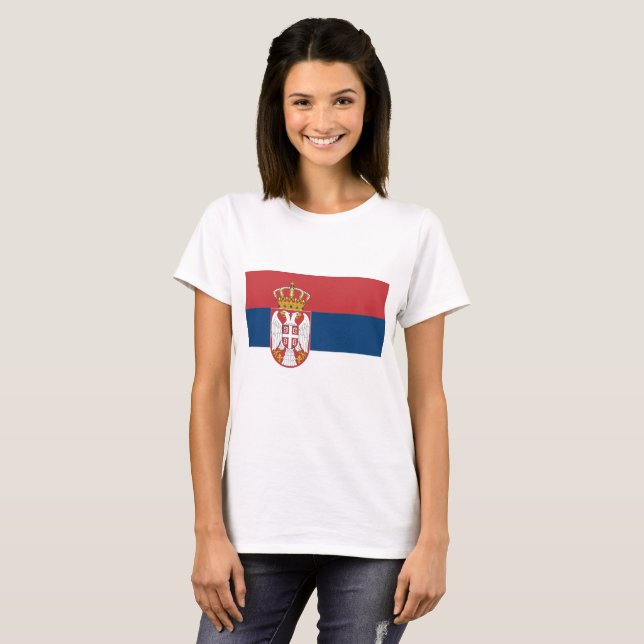 Flagge Serbien T-Shirt (Vorne ganz)