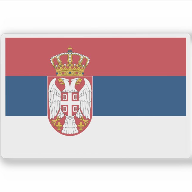 Flagge Serbiens Aufkleber (Vorderseite)
