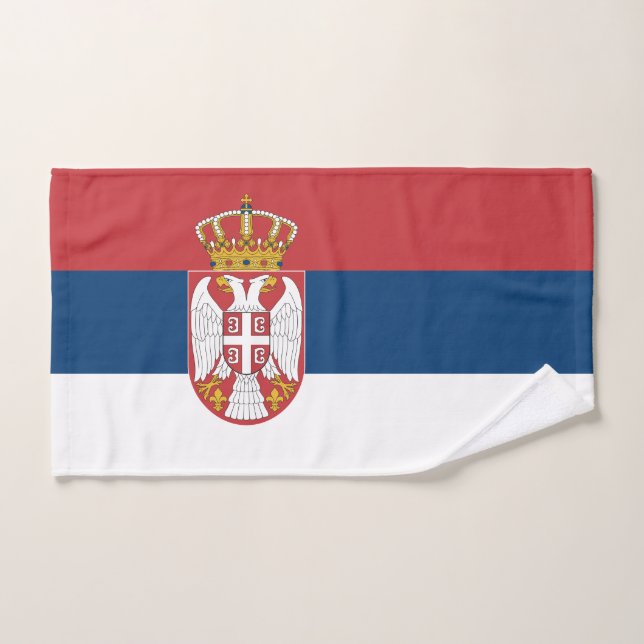 Flagge Serbiens Badhandtuch Set (Handtuch)