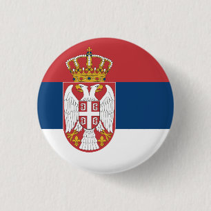 Flagge Serbiens Button