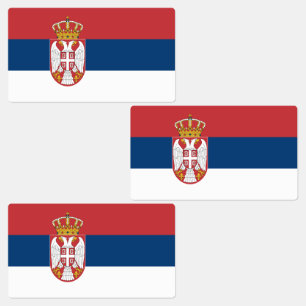 Flagge Serbiens Etiketten