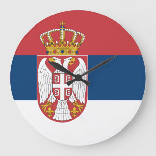 Flagge Serbiens Große Wanduhr