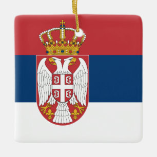 Flagge Serbiens Keramikornament