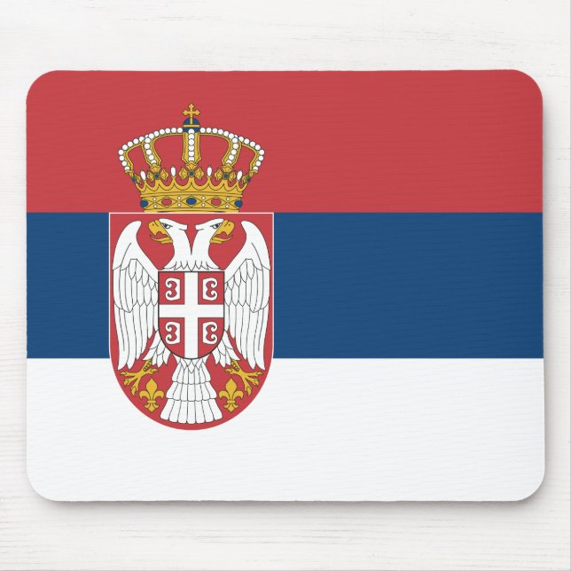 Flagge Serbiens Mousepad (Vorne)