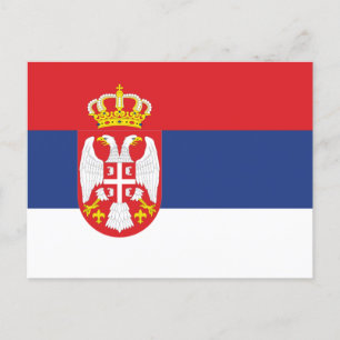 Flagge Serbiens Postkarte