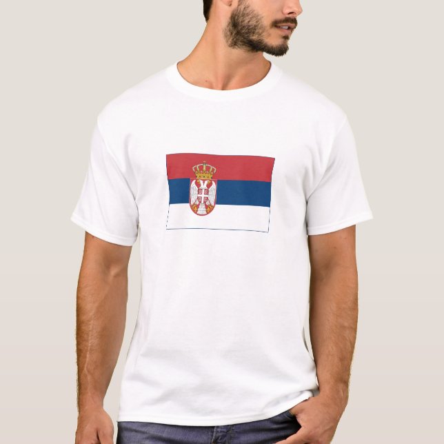 Flagge Serbiens T-Shirt (Vorderseite)