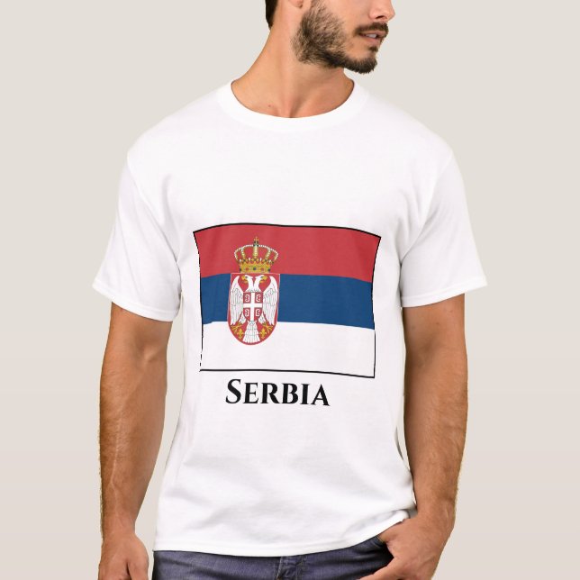 Flagge Serbiens T-Shirt (Vorderseite)