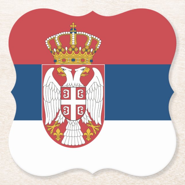 Flagge Serbiens Untersetzer (Vorderseite)